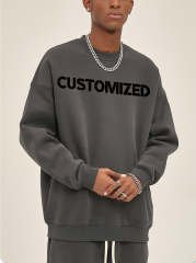 Custom Heavyweight Crew Neck Solid Drop Shoulder Mens Sweatshirt Screen Printing Oversize 100 Cotton Blank Sweat Sweatshirt Suit