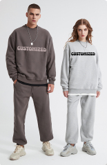 2024 Spring Outdoor Sport Mens Clothing Oversize Sweatshirt Wholesale Custom Organic Cotton Sweatshirtset