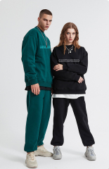 2024 Spring Outdoor Sport Mens Clothing Oversize Sweatshirt Wholesale Custom Organic Cotton Sweatshirtset