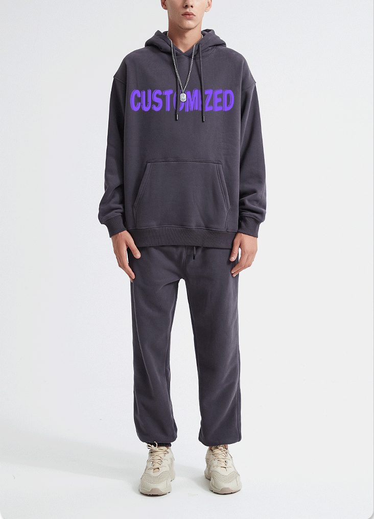 Polyester Men Tracksuit Custom Hoodie And Jogger Set Private Custom Print Graphic Track Suit Men Sweatpants And Hoodie Set