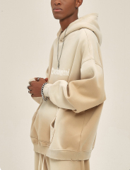 Custom Logo 380 Gsm Fleece Fashion Blank Heavyweight Wholesale Solid Color Hooded Oversized Cotton Men Hoodies Suit