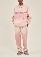 Wholesale 2024 Men Custom New Fashion Acid Wash Sweat Shirts Tracksuit Oversized Tracksuit Men Loose Fit Male Sweatsuit