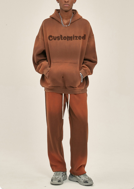 Custom Logo 380 Gsm Fleece Fashion Blank Heavyweight Wholesale Solid Color Hooded Oversized Cotton Men Hoodies Suit