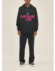 Custom Pullover Heavyweight Hoodies Flared Joggers Sweat Suits Unisex Sweatpants Sets Tracksuit Men Suits Set