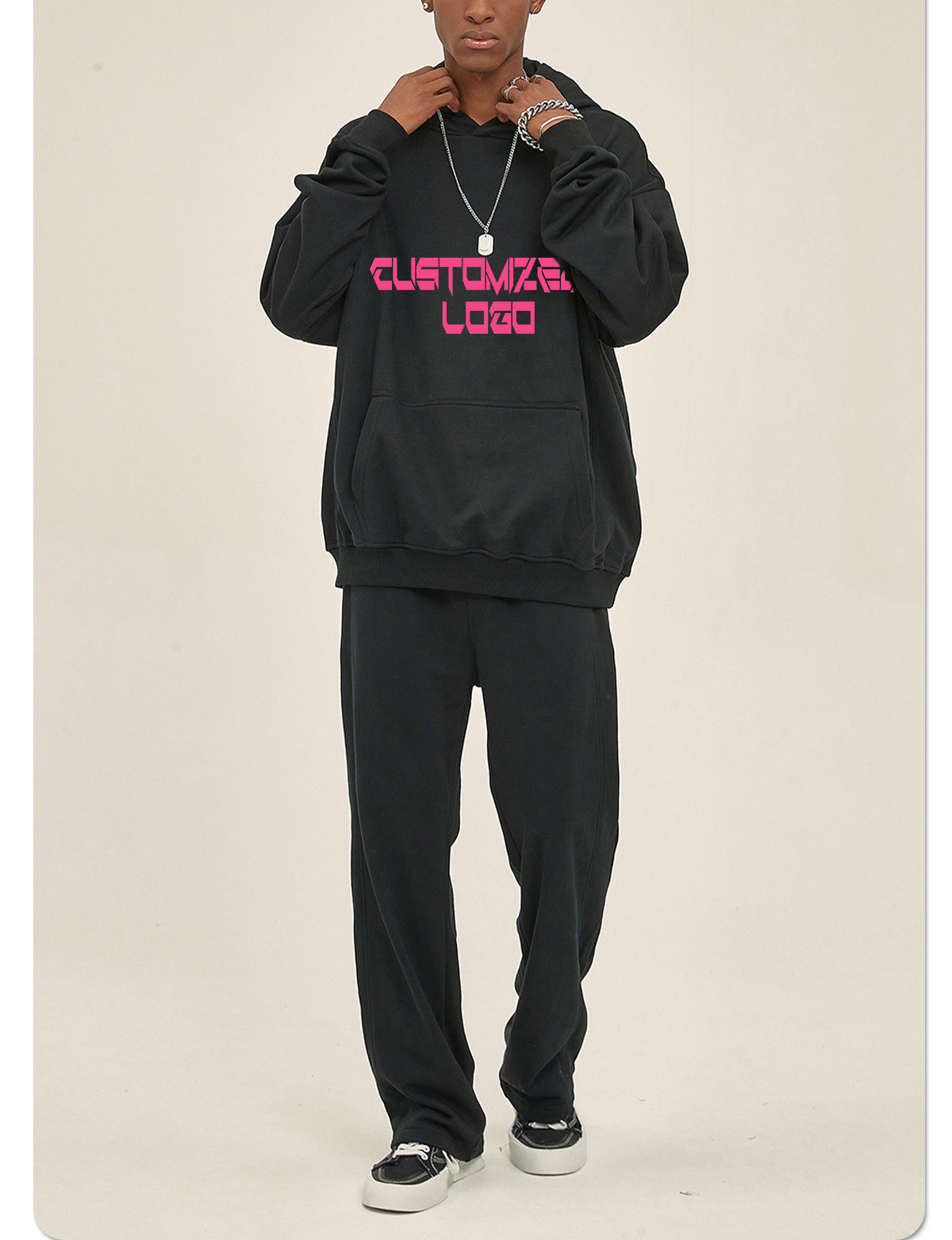 Custom Pullover Heavyweight Hoodies Flared Joggers Sweat Suits Unisex Sweatpants Sets Tracksuit Men Suits Set