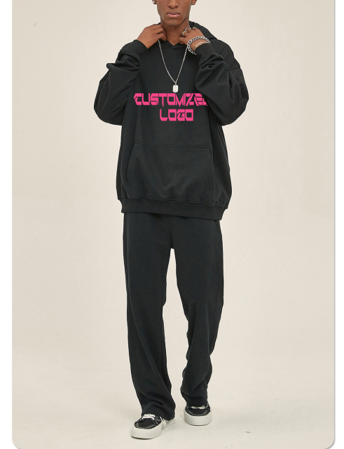 Custom Pullover Heavyweight Hoodies Flared Joggers Sweat Suits Unisex Sweatpants Sets Tracksuit Men Suits Set