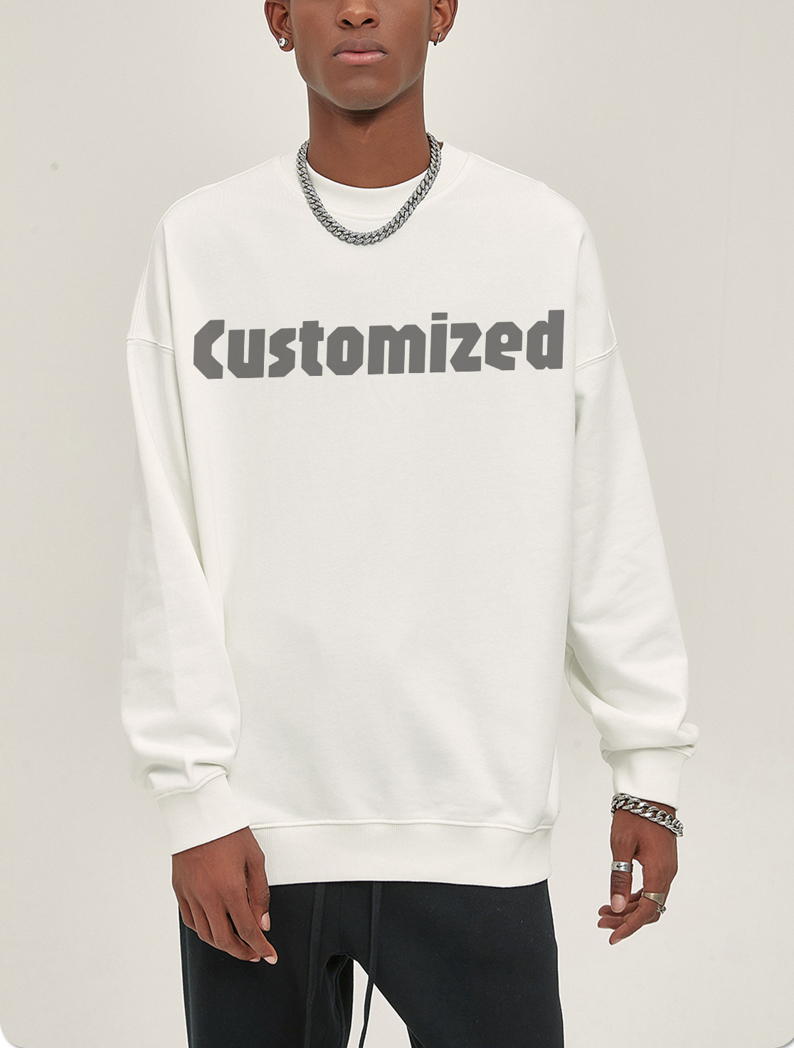 High Quality Casual Sweatshirt For Men And Women Universal Custom Graphic Oversized Embroidered Logo Long Sleeve T-Shirt Suit