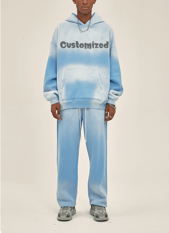 Custom Logo 380 Gsm Fleece Fashion Blank Heavyweight Wholesale Solid Color Hooded Oversized Cotton Men Hoodies Suit