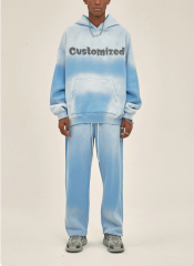 Custom Logo 380 Gsm Fleece Fashion Blank Heavyweight Wholesale Solid Color Hooded Oversized Cotton Men Hoodies Suit