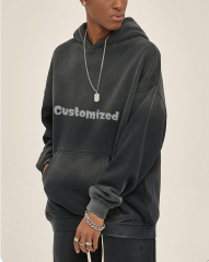 Custom Logo 380 Gsm Fleece Fashion Blank Heavyweight Wholesale Solid Color Hooded Oversized Cotton Men Hoodies Suit