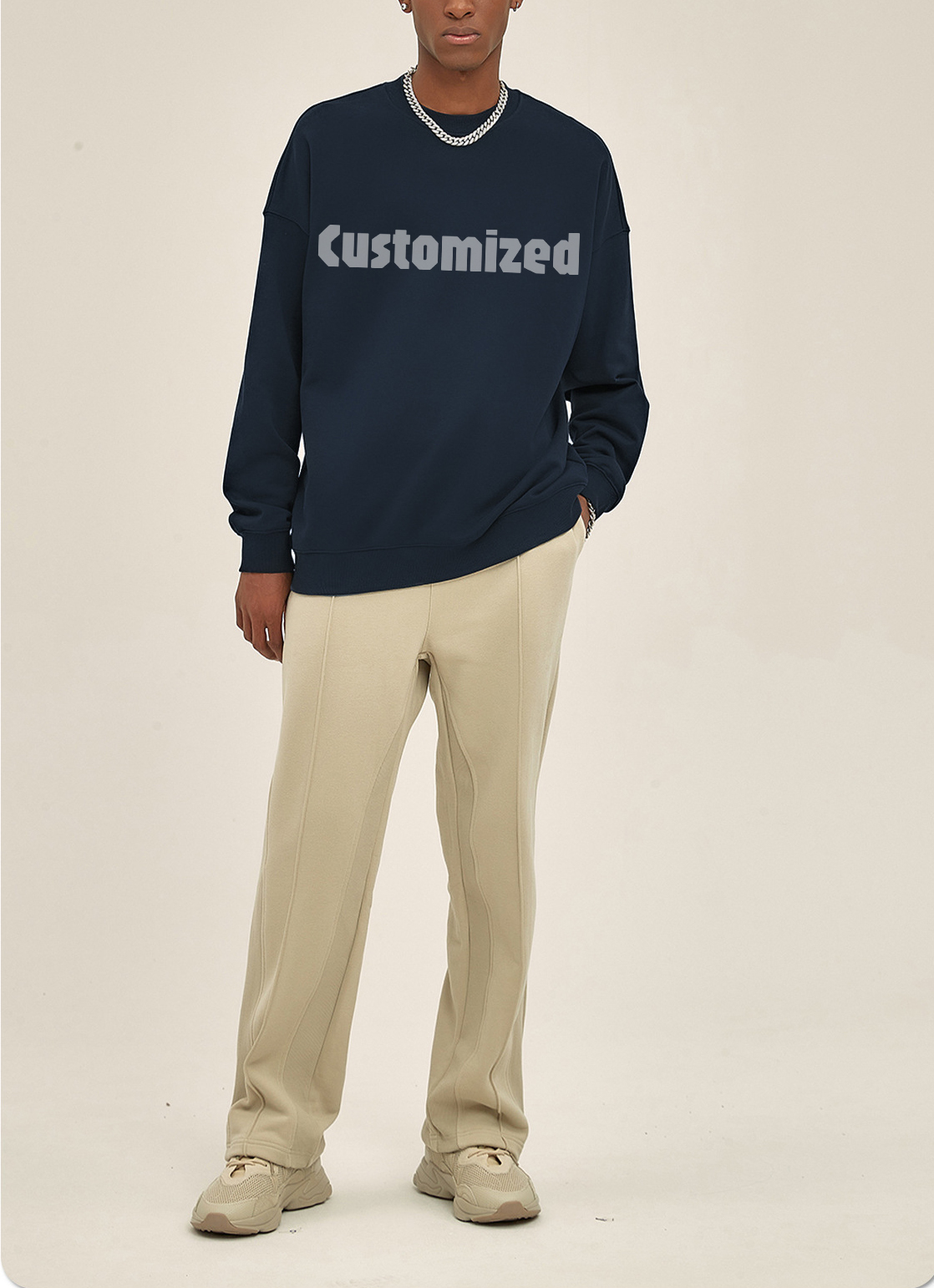 High Quality Casual Sweatshirt For Men And Women Universal Custom Graphic Oversized Embroidered Logo Long Sleeve T-Shirt Suit