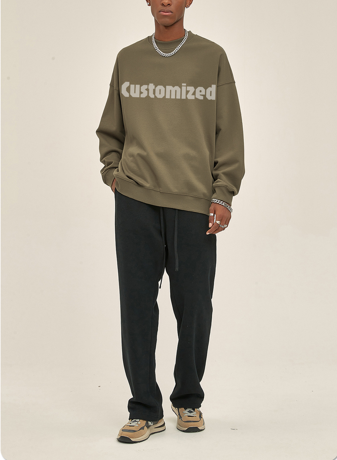 High Quality Casual Sweatshirt For Men And Women Universal Custom Graphic Oversized Embroidered Logo Long Sleeve T-Shirt Suit