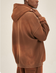 Custom Logo 380 Gsm Fleece Fashion Blank Heavyweight Wholesale Solid Color Hooded Oversized Cotton Men Hoodies Suit