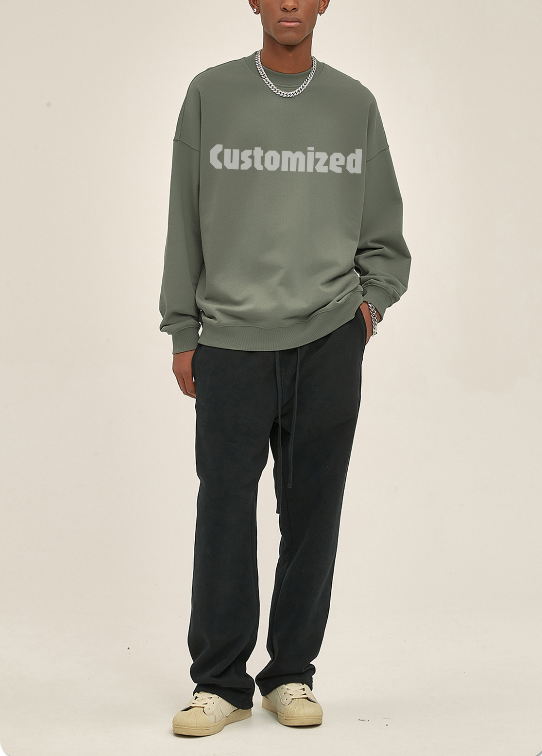 High Quality Casual Sweatshirt For Men And Women Universal Custom Graphic Oversized Embroidered Logo Long Sleeve T-Shirt Suit