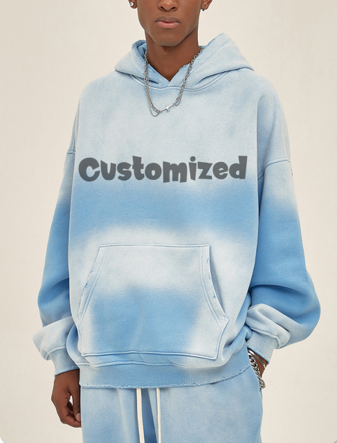 Custom Logo 380 Gsm Fleece Fashion Blank Heavyweight Wholesale Solid Color Hooded Oversized Cotton Men Hoodies Suit