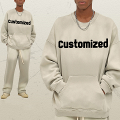 Wholesale 2024 Men Custom New Fashion Acid Wash Sweat Shirts Tracksuit Oversized Tracksuit Men Loose Fit Male Sweatsuit