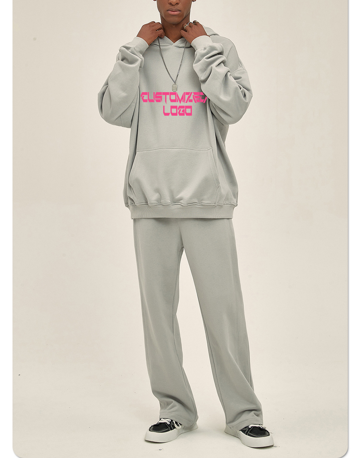Custom Pullover Heavyweight Hoodies Flared Joggers Sweat Suits Unisex Sweatpants Sets Tracksuit Men Suits Set