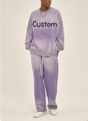 Custom Unisex Spring Tracksuit Sweatshirts Custom Logo Women Men Puff Print Track Suit
