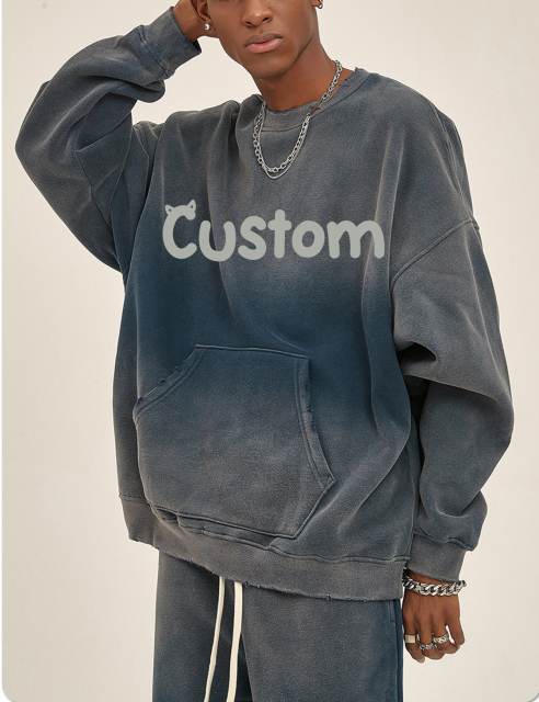 Custom Unisex Spring Tracksuit Sweatshirts Custom Logo Women Men Puff Print Track Suit