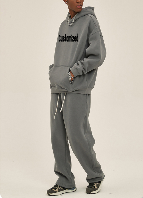 Customized Sweatsuit Fleece Oversized Blank Plain Tracksuits Men'S Hoodies Set