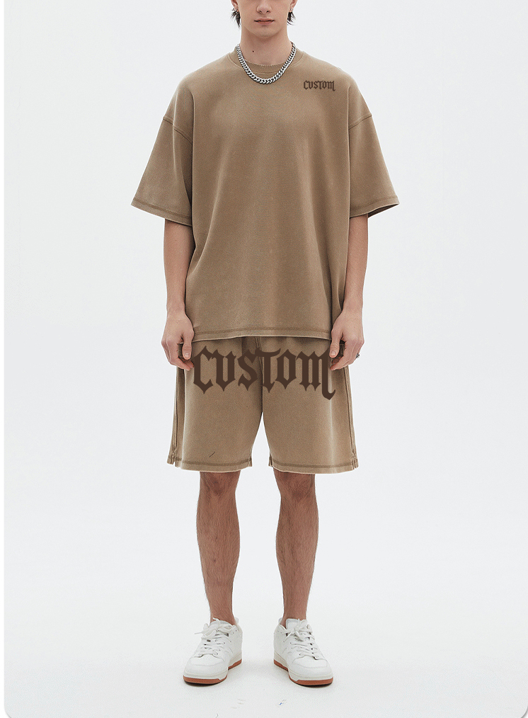 Cotton Summer T-Shirt And Shorts Set Unisex Two Piece Shorts And Shirt Set For Men Custom Logo Men'S Short Set