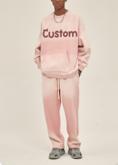 Custom Unisex Spring Tracksuit Sweatshirts Custom Logo Women Men Puff Print Track Suit