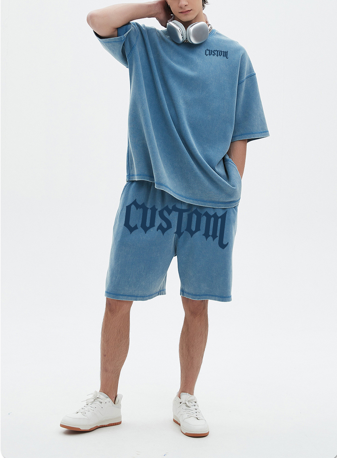 Cotton Summer T-Shirt And Shorts Set Unisex Two Piece Shorts And Shirt Set For Men Custom Logo Men'S Short Set
