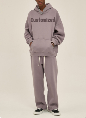 Customized Sweatsuit Fleece Oversized Blank Plain Tracksuits Men'S Hoodies Set