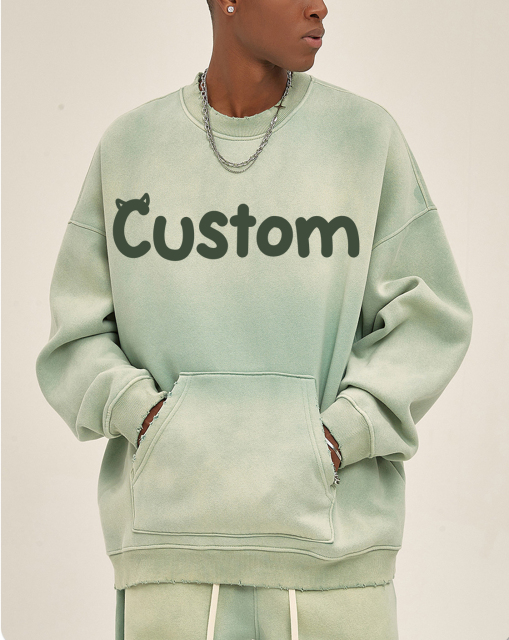 Custom Unisex Spring Tracksuit Sweatshirts Custom Logo Women Men Puff Print Track Suit