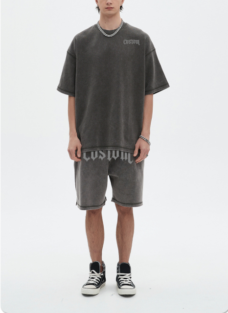 Cotton Summer T-Shirt And Shorts Set Unisex Two Piece Shorts And Shirt Set For Men Custom Logo Men'S Short Set