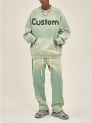 Custom Unisex Spring Tracksuit Sweatshirts Custom Logo Women Men Puff Print Track Suit