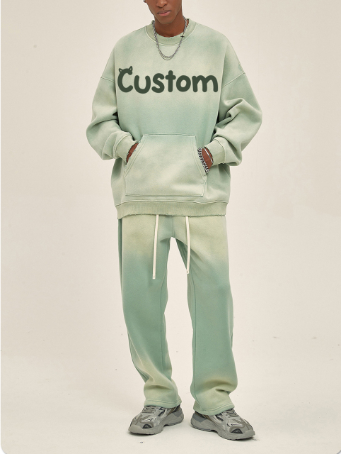 Custom Unisex Spring Tracksuit Sweatshirts Custom Logo Women Men Puff Print Track Suit