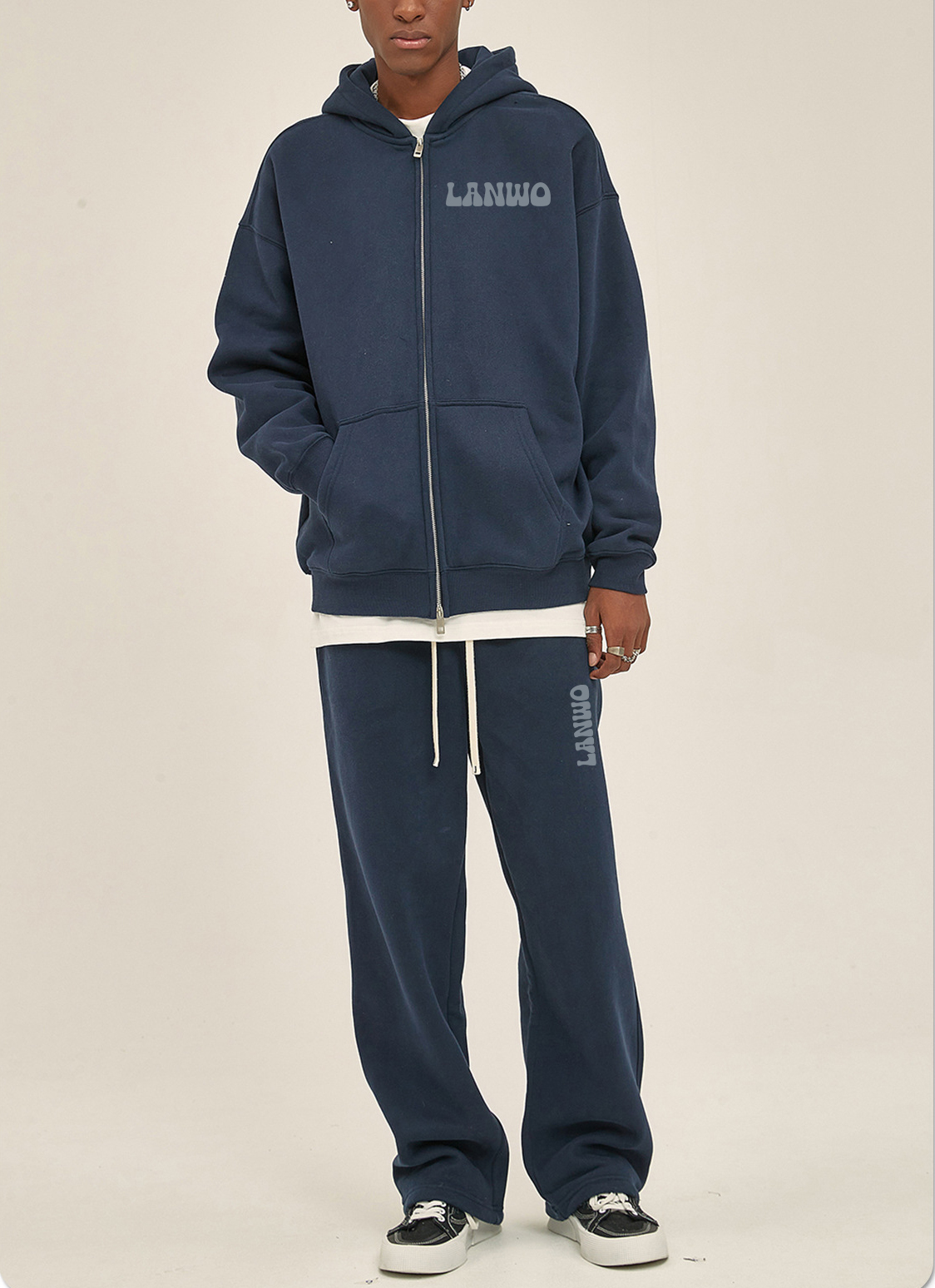 Odm/Oem Puls Size Men'S Hoodies Full Zip Up Custom Puff Printing Logo For Men Embroidery Pullover Zipper Men'S Hoodies Suit