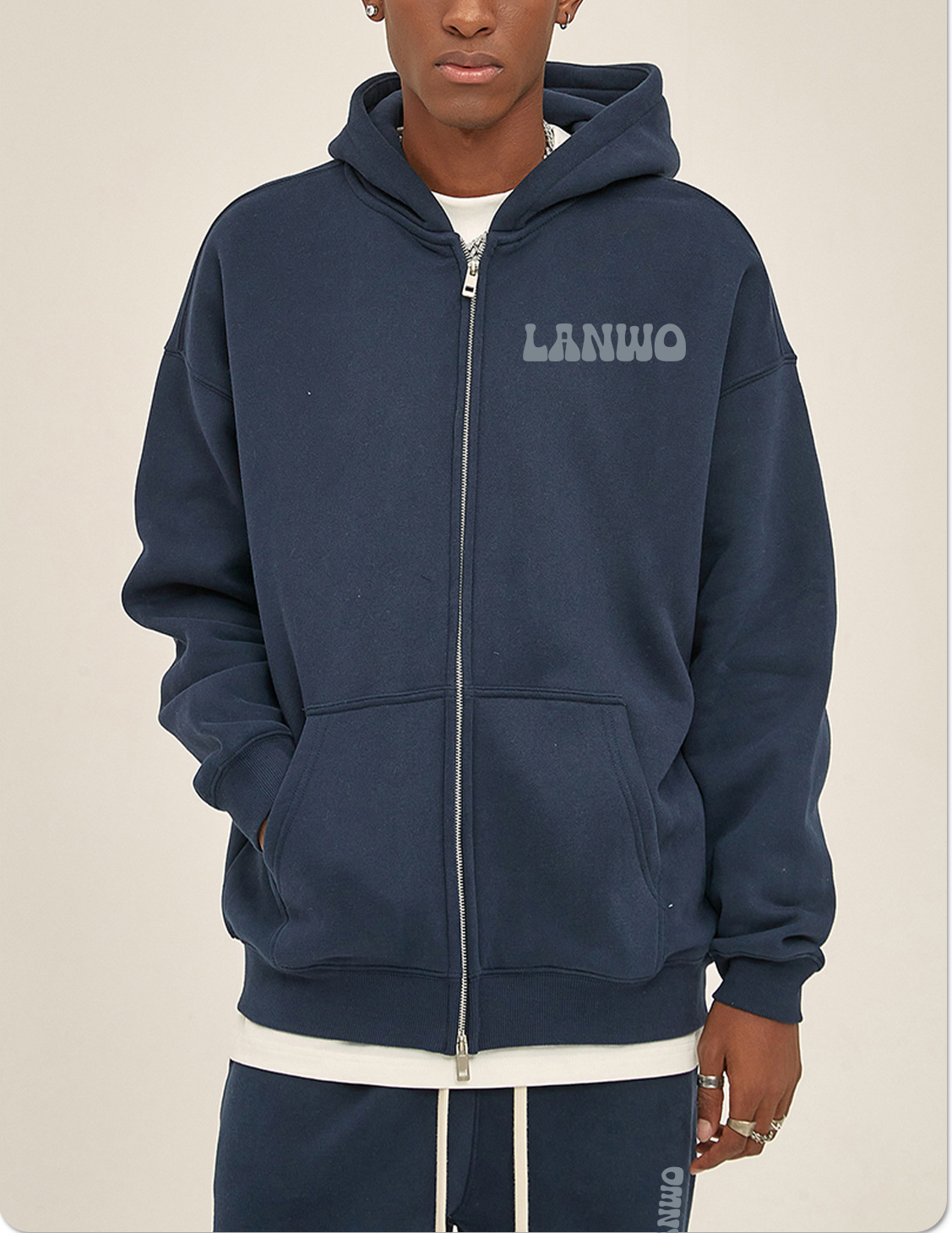 Odm/Oem Puls Size Men'S Hoodies Full Zip Up Custom Puff Printing Logo For Men Embroidery Pullover Zipper Men'S Hoodies Suit