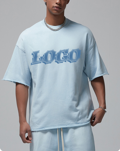 Custom Embroidery Oversize Tee Shirt Heavy 250gsm Cotton Streetwear Vintage Washed Premium Suede Thick Men Plain T-shirts Suit