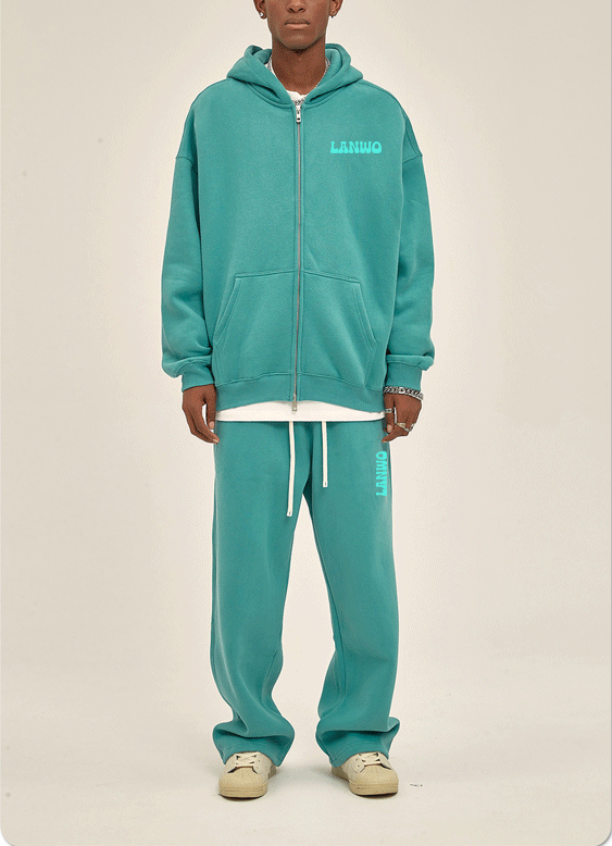 Odm/Oem Puls Size Men'S Hoodies Full Zip Up Custom Puff Printing Logo For Men Embroidery Pullover Zipper Men'S Hoodies Suit