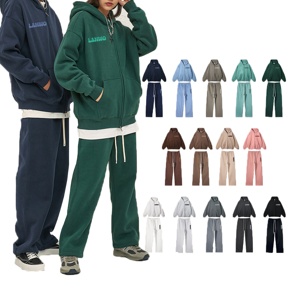 Odm/Oem Puls Size Men'S Hoodies Full Zip Up Custom Puff Printing Logo For Men Embroidery Pullover Zipper Men'S Hoodies Suit