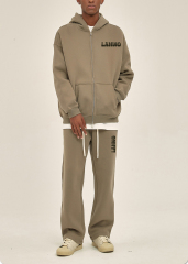 Odm/Oem Puls Size Men'S Hoodies Full Zip Up Custom Puff Printing Logo For Men Embroidery Pullover Zipper Men'S Hoodies Suit