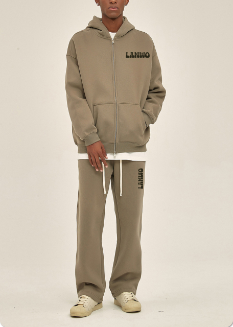 Odm/Oem Puls Size Men'S Hoodies Full Zip Up Custom Puff Printing Logo For Men Embroidery Pullover Zipper Men'S Hoodies Suit