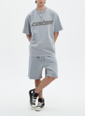 High Street Summer Outdoor Vintage Wholesale Custom Suit Wash Old Fashion T-Shirt Suit