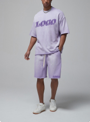 Custom Embroidery Oversize Tee Shirt Heavy 250gsm Cotton Streetwear Vintage Washed Premium Suede Thick Men Plain T-shirts Suit