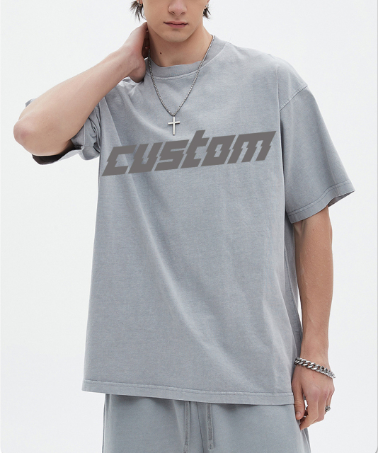 High Street Summer Outdoor Vintage Wholesale Custom Suit Wash Old Fashion T-Shirt Suit