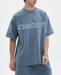 High Street Summer Outdoor Vintage Wholesale Custom Suit Wash Old Fashion T-Shirt Suit