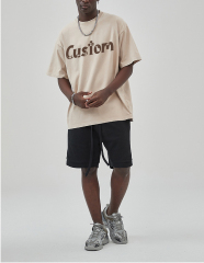 Custom Printing Logo Cotton Acid Washed Shirts Oversized Distressed Tshirt For Men Suit