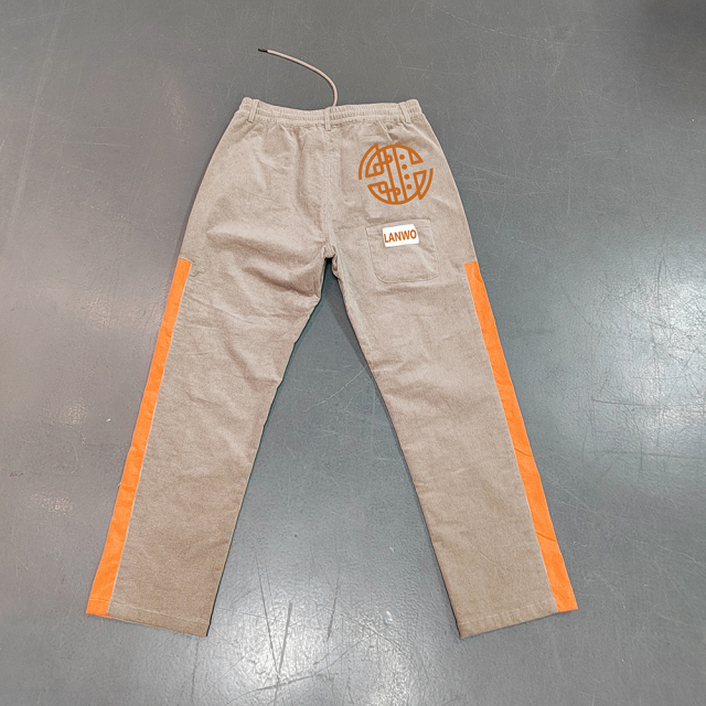 Suede Streetwear Durable Polyester Utility Drawing Patchwork Bottomwear Joggers For Men