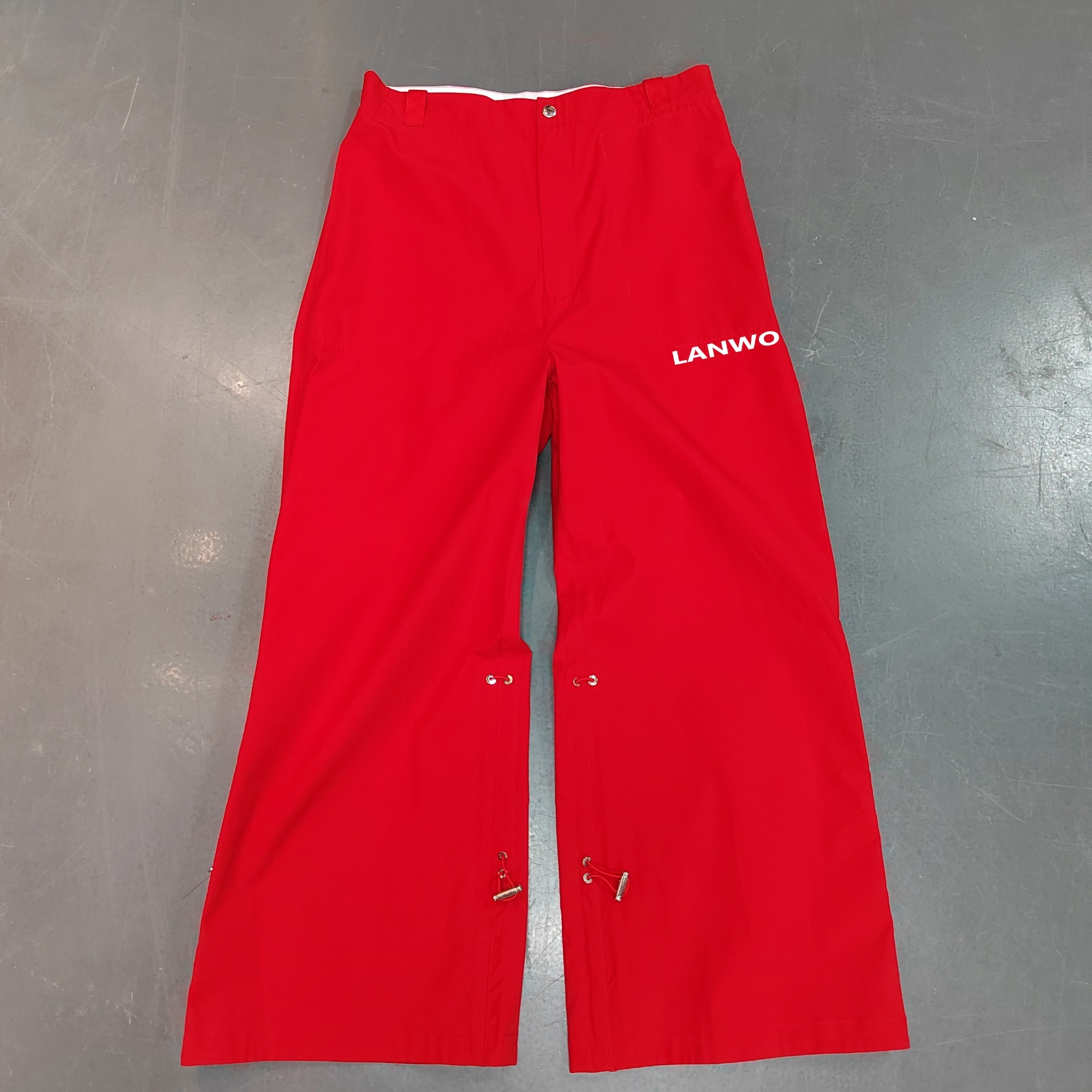 High Quality Custom Logo Drawstring Pockets Waterproof Streetwear Loose Windbreak Nylon Pants Men