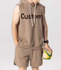 280gsm Men'S Hooded Tank Tops Sleeveless Hoodies Sleeveless T-Shirts Tank Tops