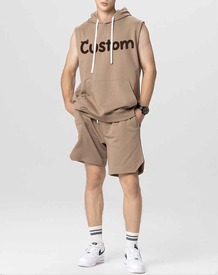 280gsm Men'S Hooded Tank Tops Sleeveless Hoodies Sleeveless T-Shirts Tank Tops