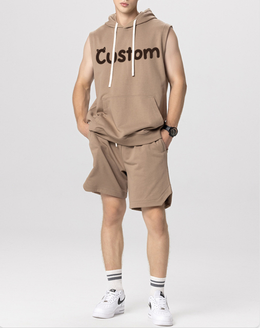 280gsm Men'S Hooded Tank Tops Sleeveless Hoodies Sleeveless T-Shirts Tank Tops