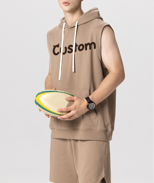 280gsm Men'S Hooded Tank Tops Sleeveless Hoodies Sleeveless T-Shirts Tank Tops